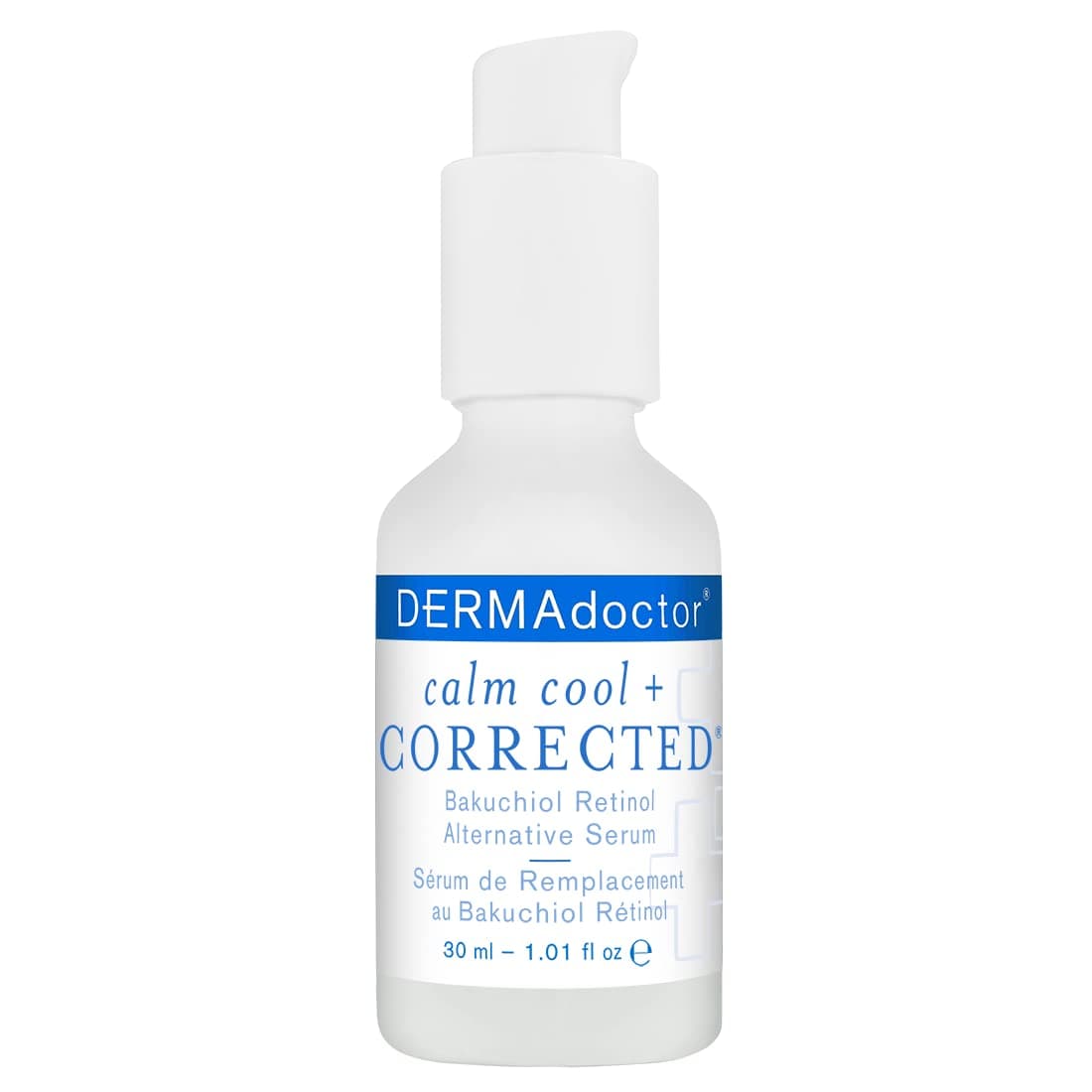 DERMAdoctor Calm Cool + Corrected Bakuchiol Retinol Alternative Serum for Dry, Sensitive, Rosacea or Eczema-Prone Skin, 1.01 fl oz