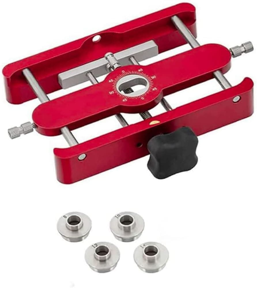 Perezy Precision Mortising Jig and Loose Tenon Joinery 2 in 1 Punch Locator Doweling Jig Connector Fastener Woodworking Tools Red