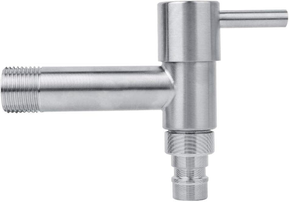 ViaGasaFamido G1/2" Water Faucet Stainless Steel Tap Single Handle Cold Mop Pool Water Tap Wall Mounted Garden Washing Machine Water Faucet Single Hole
