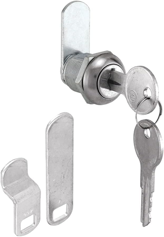 Prime-Line MP4539 Cabinet Lock, 7/8 in, Diecast with Steel Cams, Chrome Face, Alike, Y11 Key, (1 set)