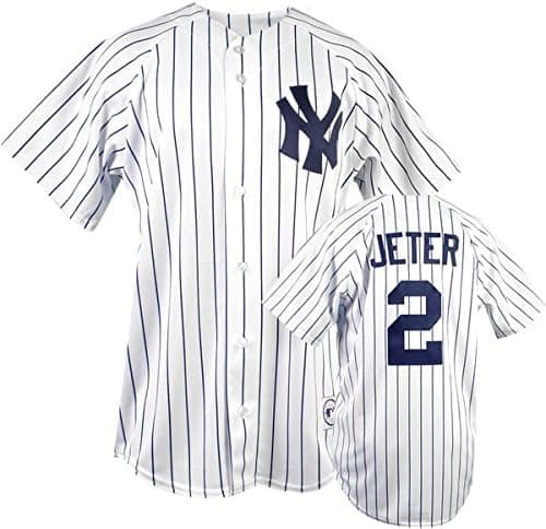 VF New York Yankees Derek Jeter White Replica Home Jersey