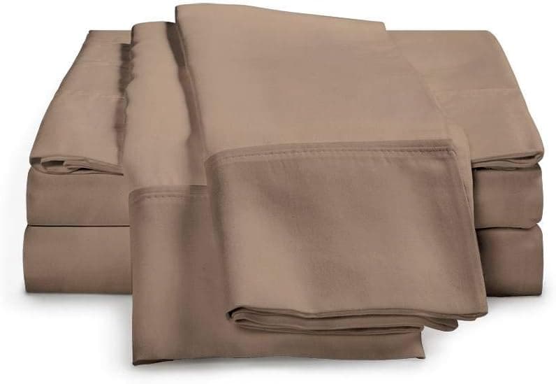 1500 Thread Count Bed Sheet Sets - Luxurious 100% Egyptian Cotton Deep Pocket Sheets - Bedding Set Includes One Flat Sheet, One Fitted Sheet & Two Pillowcases - Queen Size, Taupe