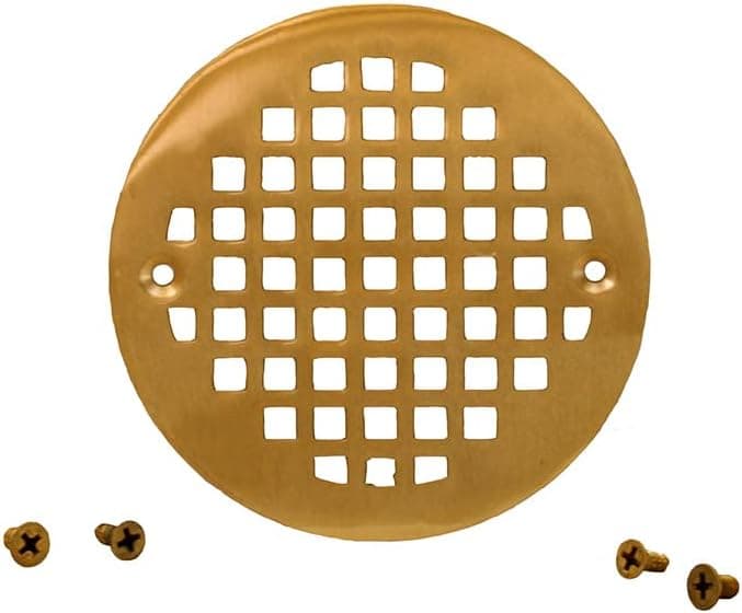 Jones Stephens C60807 Strainer Shower Drain, Polished Brass