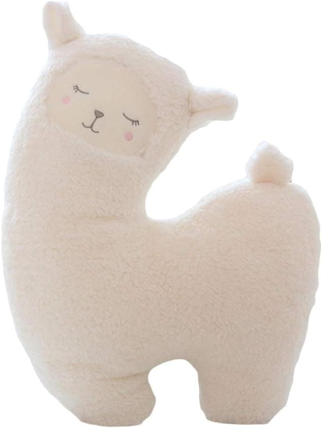 YuanKanJu Nooer Plush Soft Cute White Alpaca Throw Pillows 16 Inch