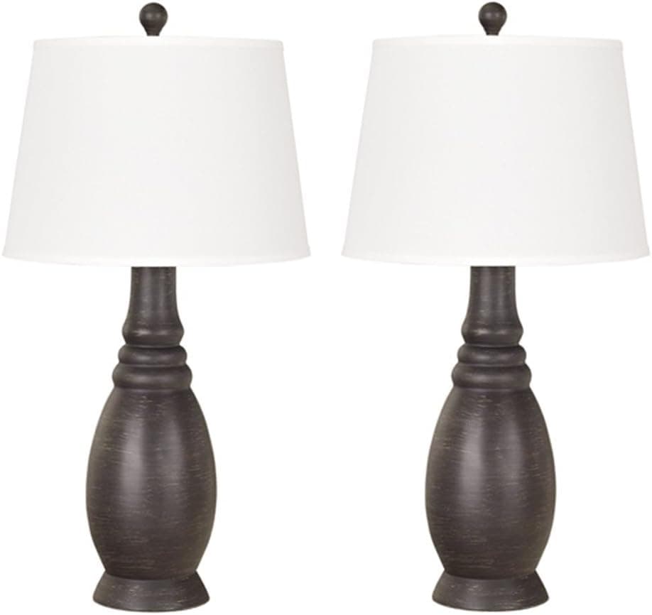 Signature Design by Ashley Sydna Antique Black Poly Table Lamp - Set of 2