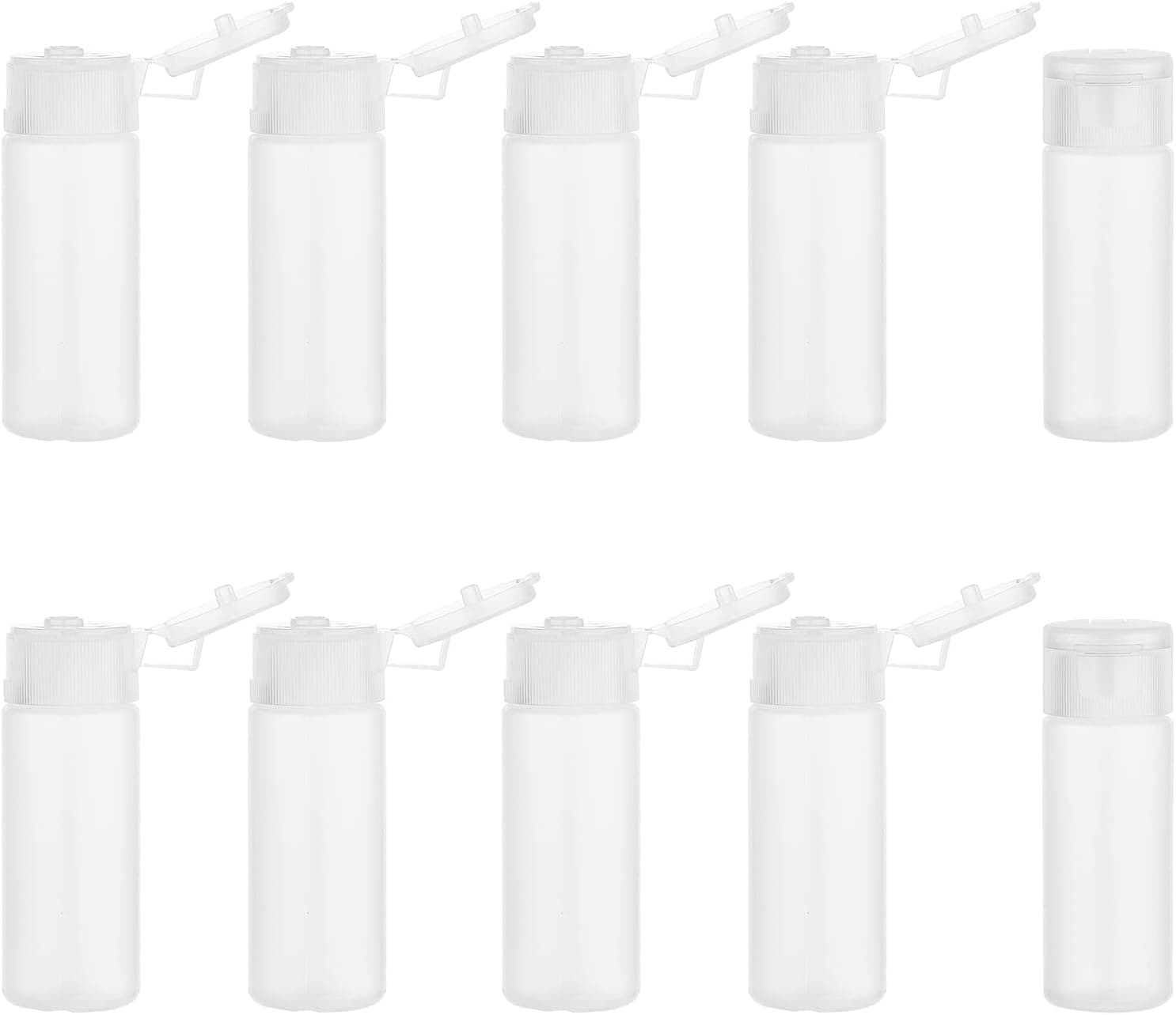 BENECREAT 10 Pack 12ml 0.4oz Travel Essentials Bottle Flip Cap Sample Bottle Travel Accessories Refillable Bottles for Makeup Cosmetic Toiletries Product, Festival Gift