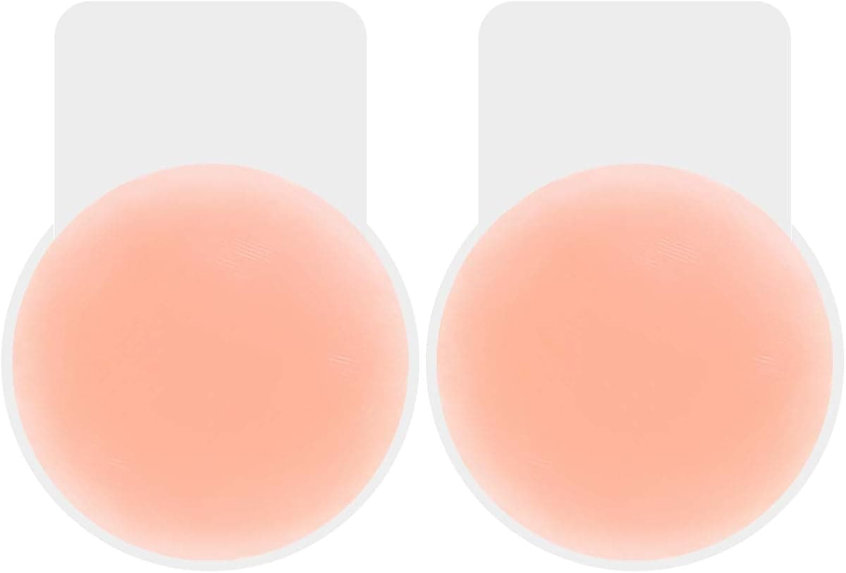 Nippleless Covers, Silicone Adhesive Bra Breast Lift Nipple Cover Strapless Bra with Nipple Skin