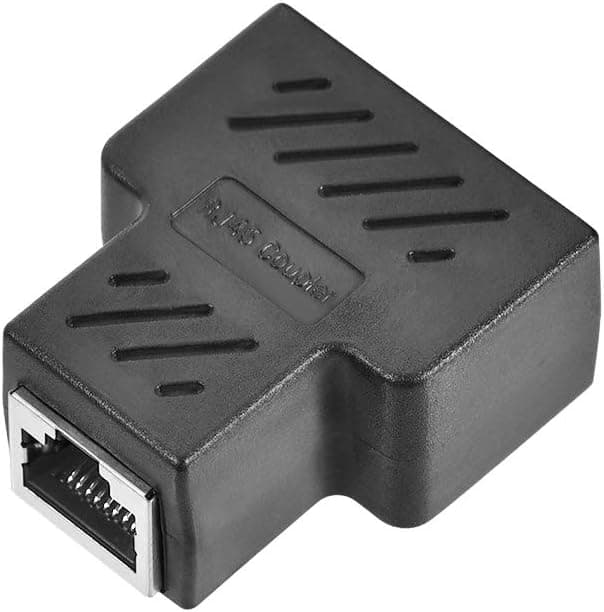 uxcell RJ45 Splitter Coupler Inline Connector 1 to 2 Splitter Cat7 Cat6 Cat5e Ethernet Cable Extender Adapter 37x44x21mm