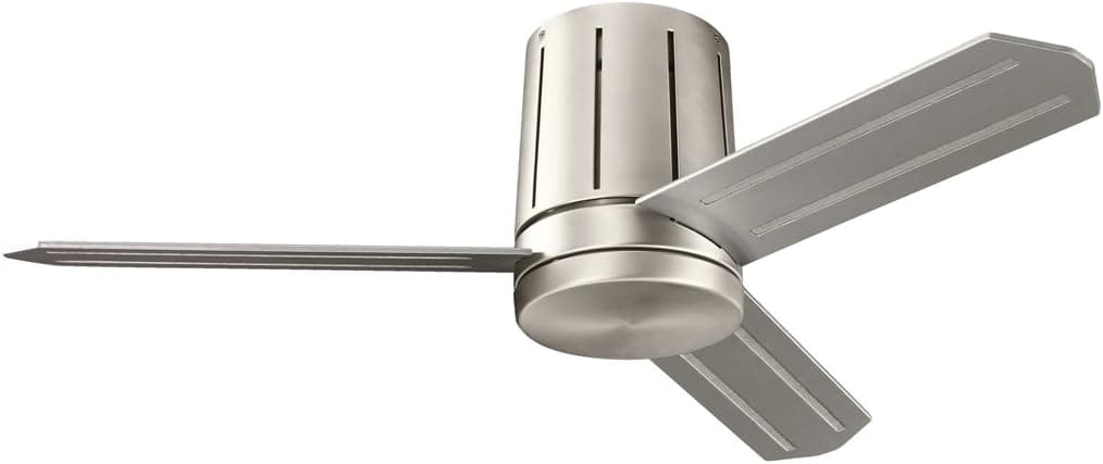 Kichler 300130NI Innes II 42-Inch Flush Mount Ceiling Fan, Brushed Nickel Finish with Reversible Blades and Etched Opal Glass Downlight