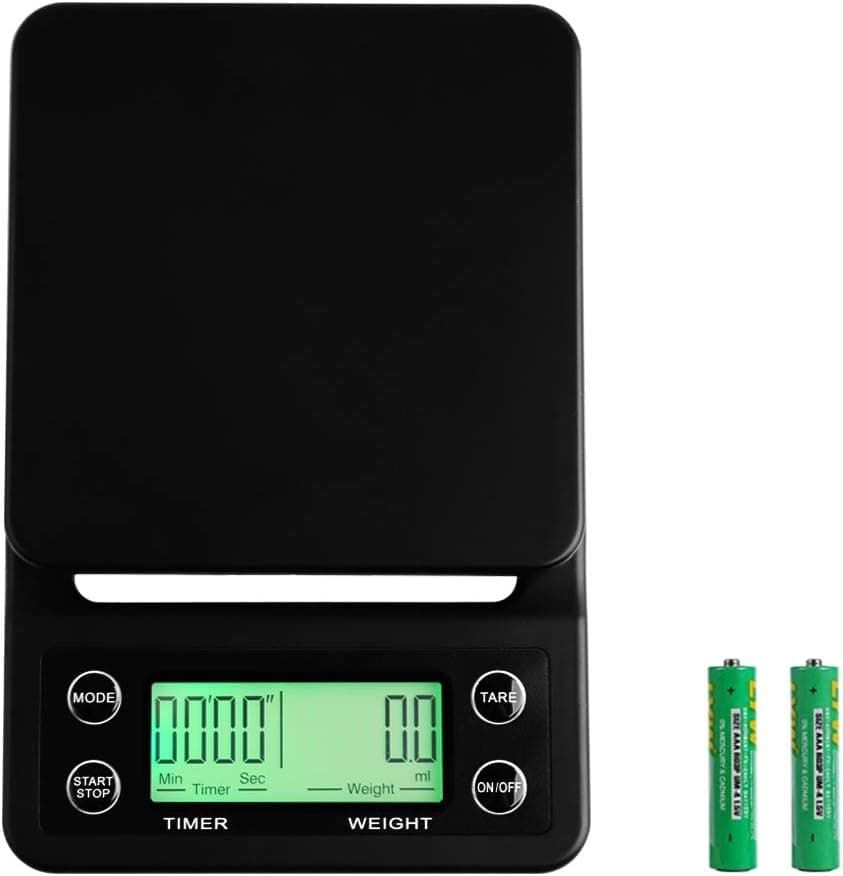 Coffee Scale and Timer Digital Kitchen food scale 3kg 0.1g Increment Accurate Cooking Scale Back-lit Display