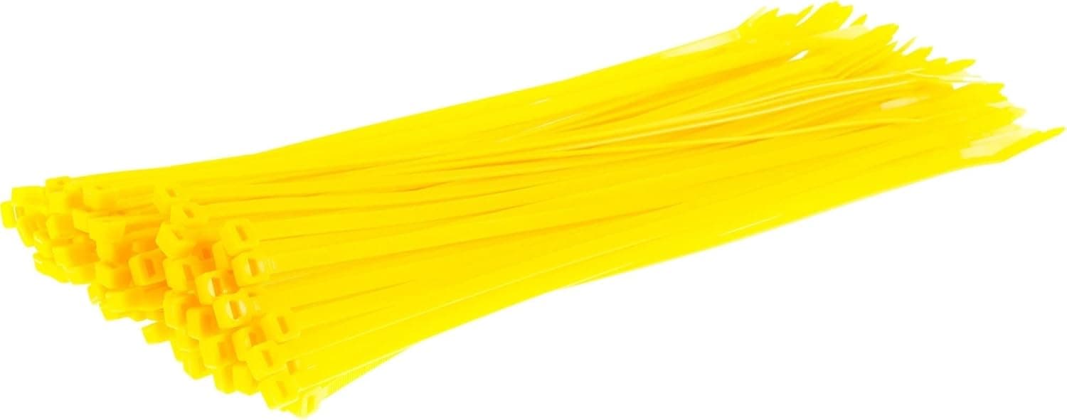 GTSE 12 Inch Yellow Zip Ties, 100 Pack, 40lb Strength, UV Resistant Long Nylon Cable Ties, Self-Locking 12" Tie Wraps