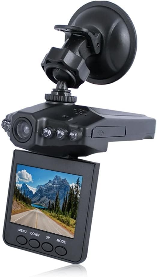 Lecmal / Mini 2.5-inch Dash Cam with HD Car LED/ IR Vehicle DVR Road Dash Video Camera Recorder / Rotatable Traffic Dashboard Camcorder - LCD Recorder with 270 degrees whirl / black