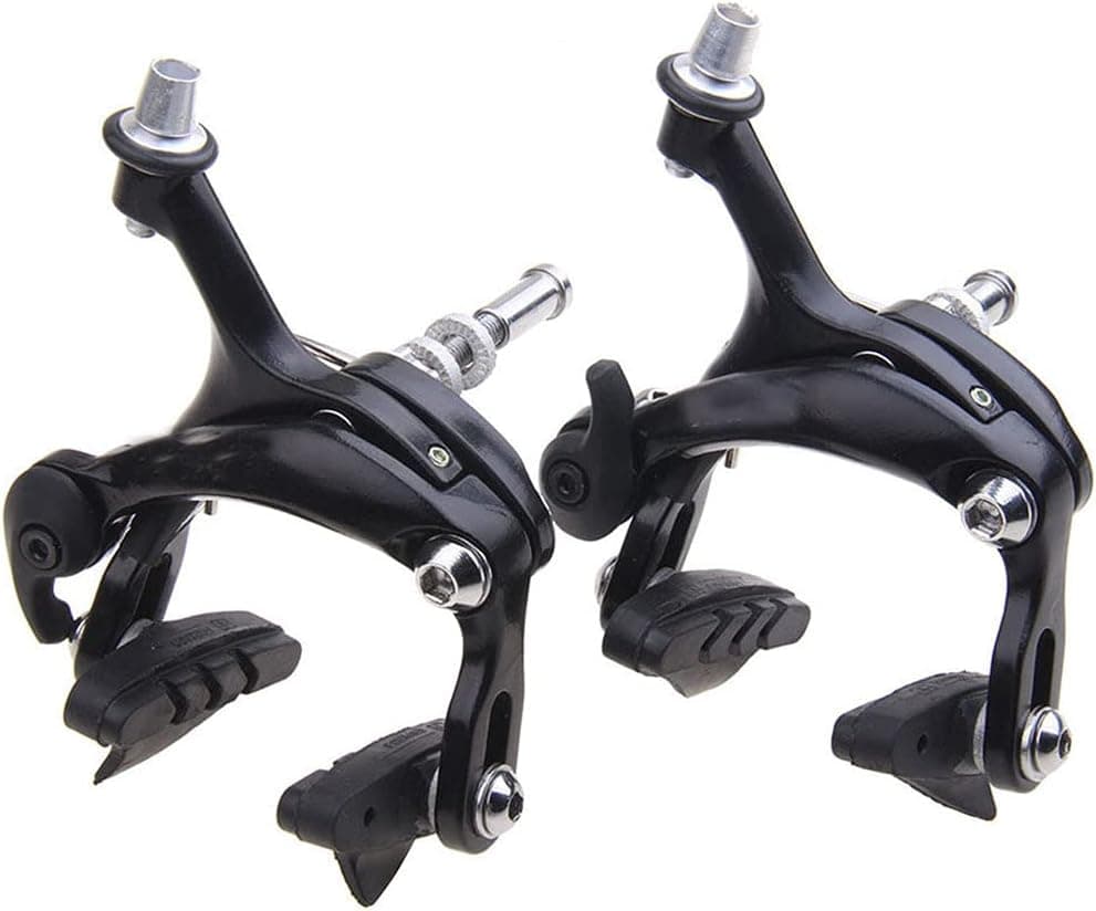 Tongli Brakes 1 Pair Road Bike V Shape Mechanical Dual-Pivot Arm Pliers Brake Calipers C Brake Parts Equipment Front & Rear with Brake Pads (39-50mm)