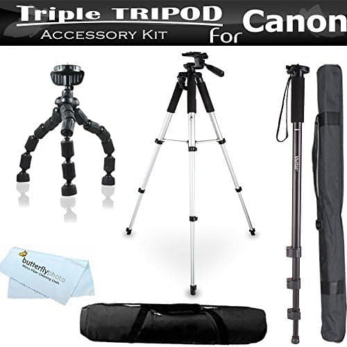 Tripod Kit For The Canon EOS M, SX30IS, SX40 HS, Canon G12, SX150 IS, G1 X, SX50 HS, SX60 HS, Powershot SX720 HS, G15, G16, G3 X, G1X Mark II, G7 X, G9 X, G5 X, Canon G7 X Mark II Digital Camera