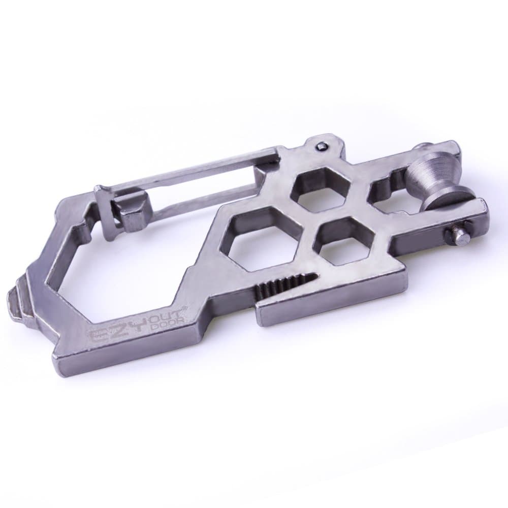 Multitool Carabiner Survival Para-biner Carabiner,2 PCS Backpacking Multitool Winch Pulley Paracord Bottle Opener Quick Draw Knife EDC Multitool Carabiner Paracord Pulley Survival Carabiner