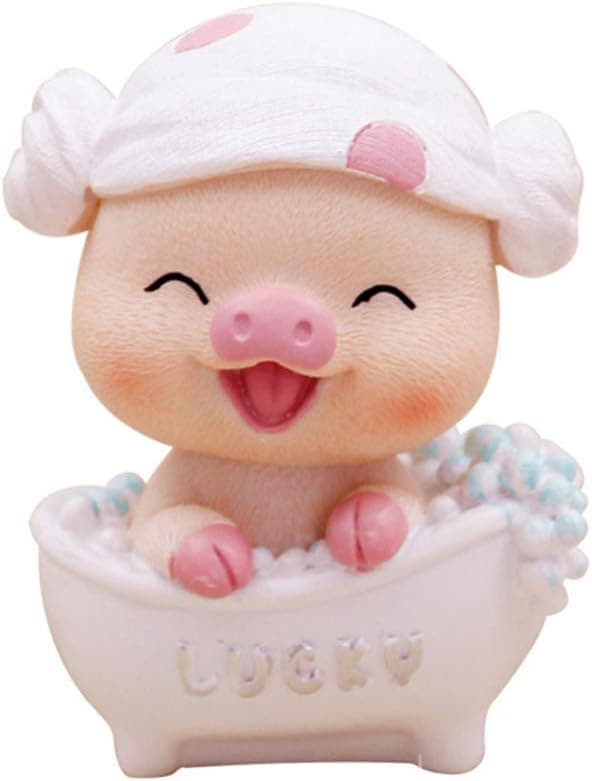 IMIKEYA Resin Pig Figures Animal Car Dashboard Cake Topper Garden Dollhouse Miniatures Party Favors Gifts Table Decorations