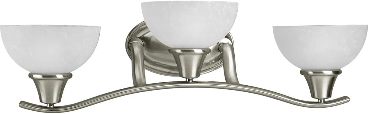 Progress Lighting P2741-09 3-Light Bath Bracket, Brushed Nickel