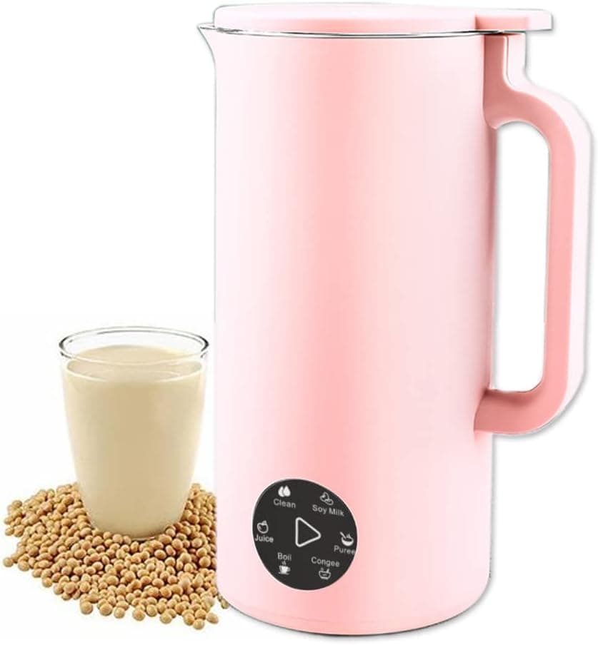 Mini Soybean Milk Maker, Portable Soy Milk Machine with 6 functions, Juicer Maker, Free Filtering, Self Cleaning and 110V for Household