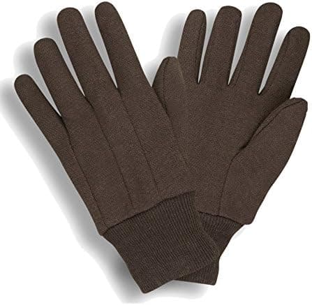 12 Pair 1 Dozen Dz Brown Jersey Cotton Work Gloves 8oz Men Size Large L (1)