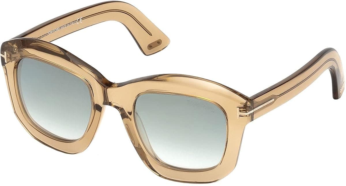 Tom Ford FT0582 45P Shiny Light Brown Julia Square Sunglasses Lens Category 2 L