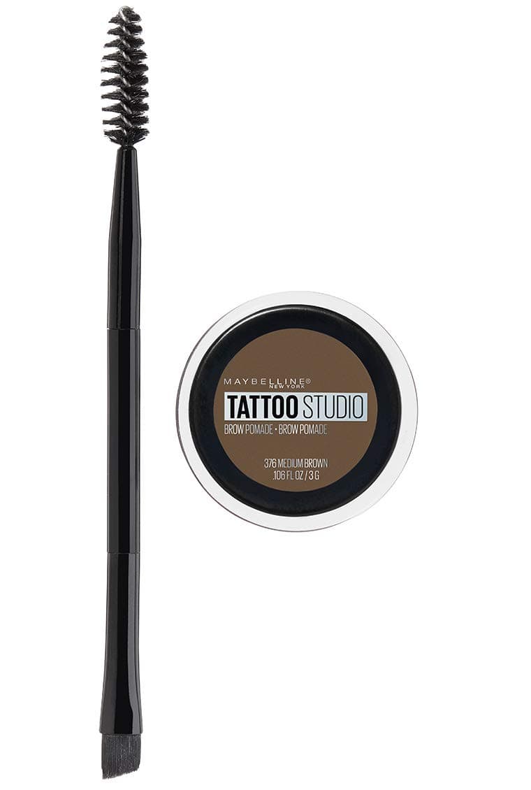 Maybelline New York TattooStudio Brow Pomade Long Lasting, Buildable, Eyebrow Makeup, Medium Brown, 1 Count