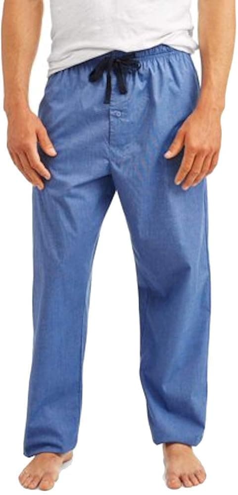 Hanes Men's & Big Men's Woven Plaid Stretchy Sleep Pant, XXXXX-Large Light Blue