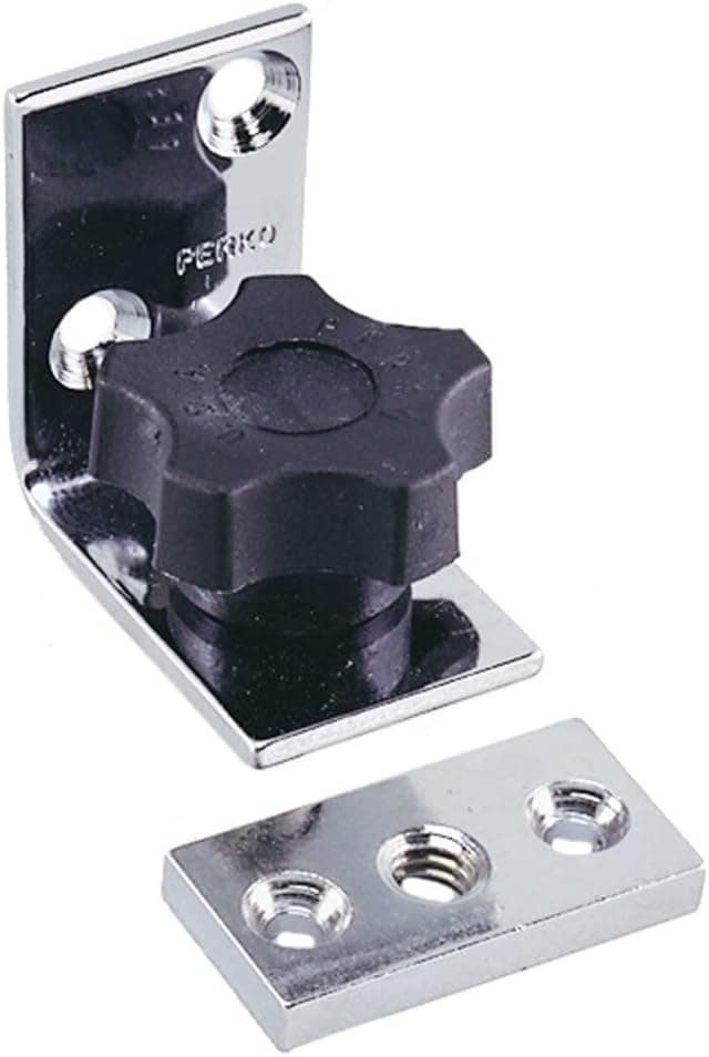 Perko 0719DP0CHR Chrome-Plated Removable Angled Fastener with Black Polymer Knob