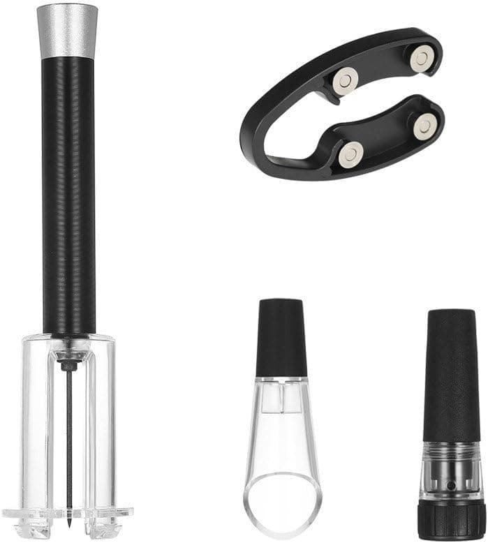 Heofean Pump Air Pressure Wine Bottle Opener Corkcrew with Foil Cutter & Wine Pourer & Vacuum Stopper