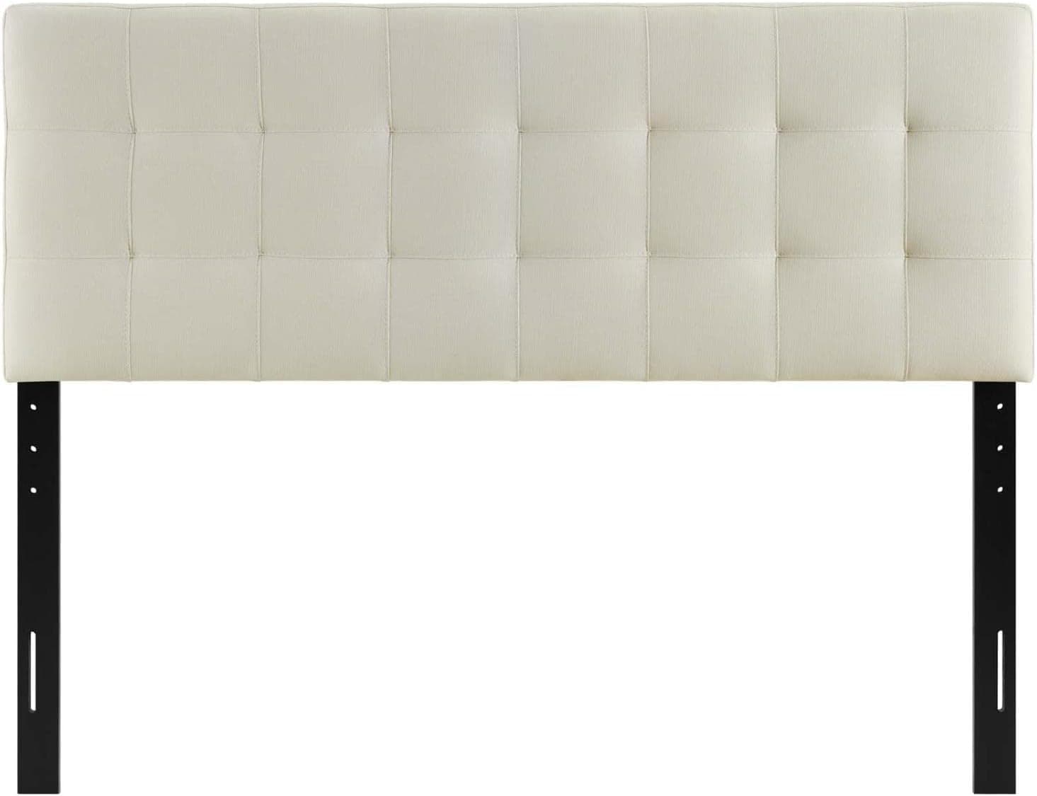 Modway Lily Tufted Linen Fabric Upholstered Full Headboard in Ivory