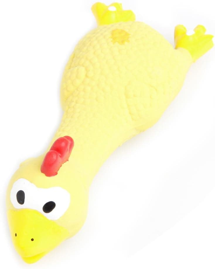 Stebcece Colorful Pet Chick Squeaky Latex Fetch Dog Toy Puppy Chew Play Funny Toy (yellow)