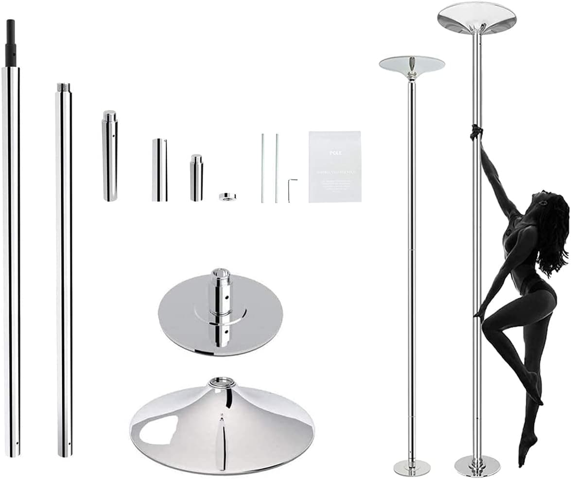 OULAIZ Spinning Stripper Pole,Professional Dancing Pole Removable Portable Dance Pole Kit for Beginner and Professional Dancers,Adjustable Height Stripper Pole for Home,Bedroom,Exercise Club,Party