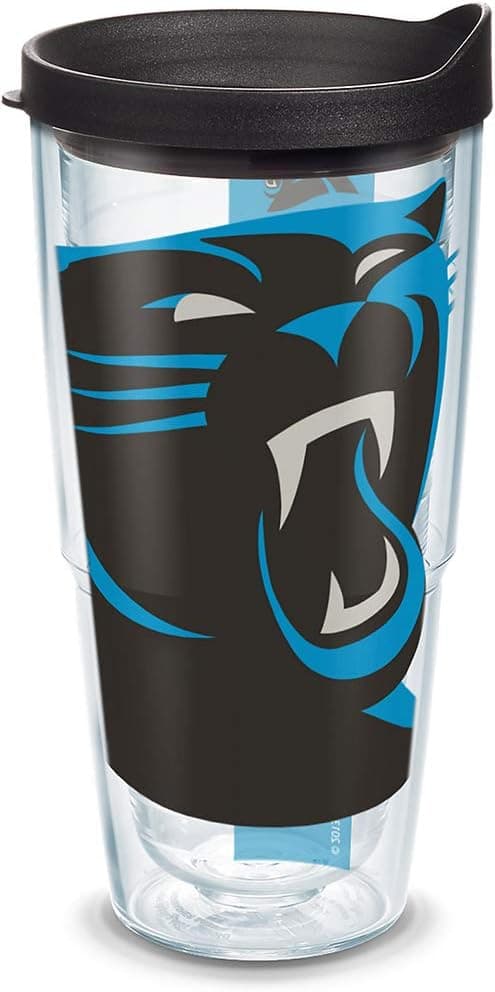 Tervis Made in USA Double Walled NFL Carolina Panthers Insulated Tumbler Cup Keeps Drinks Cold & Hot, 24oz, Colossal