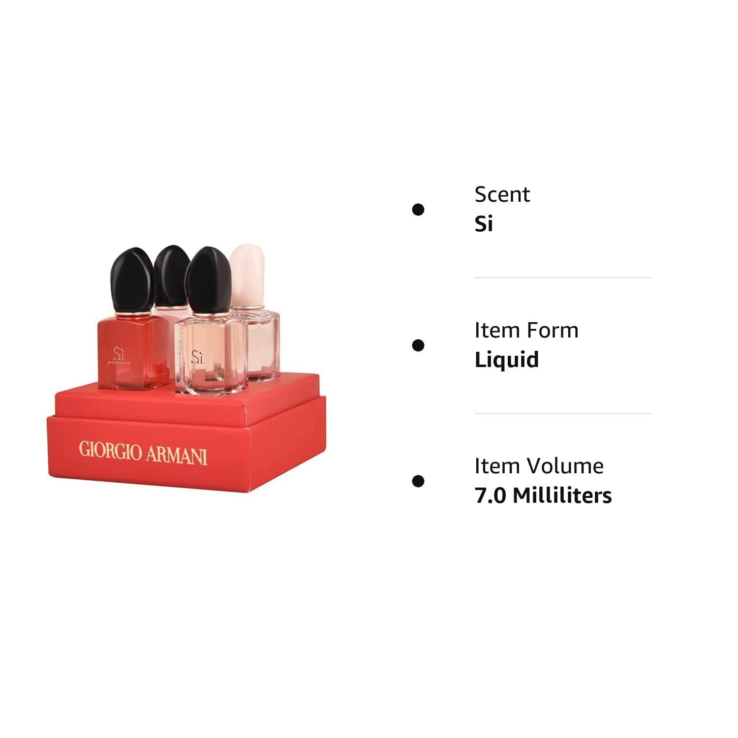 GIORGIO ARMANI Variety Mini Womens Perfume Si Collection Gift Set 0.17 oz Splashes