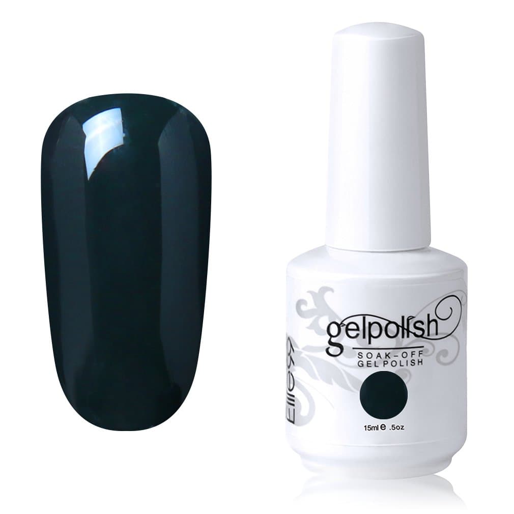 Elite99 Soak-off Gel Polish Lacquer Nail Art UV LED Manicure Varnish 15ml Dark Gray Green 1845