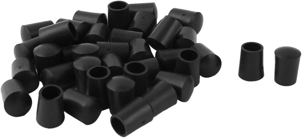 uxcell Rubber Home Furniture Non-Slip Cover Floor Pad Chair Leg Tip 8mm Inner Dia 39pcs, Black (a17030600ux0842)