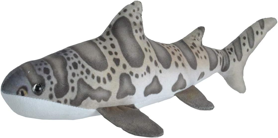 Wild Republic Leopard Shark Plush, Stuffed Animal, Plush Toy, Gifts for Kids, Living Ocean, 12"