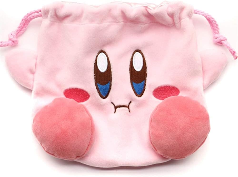 Lopbraa Star Plush Pink Drawstring Plushie Kawaii Bag Travel Purse Makeup Cosmetic Storage Bags Organizer