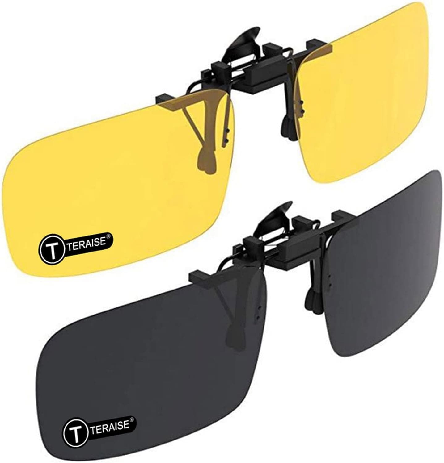 TERAISE Polarized Clip on Sunglasses Over Prescription Glasses Anti-Glare UV400 for Men Women Driving Travelling Sport