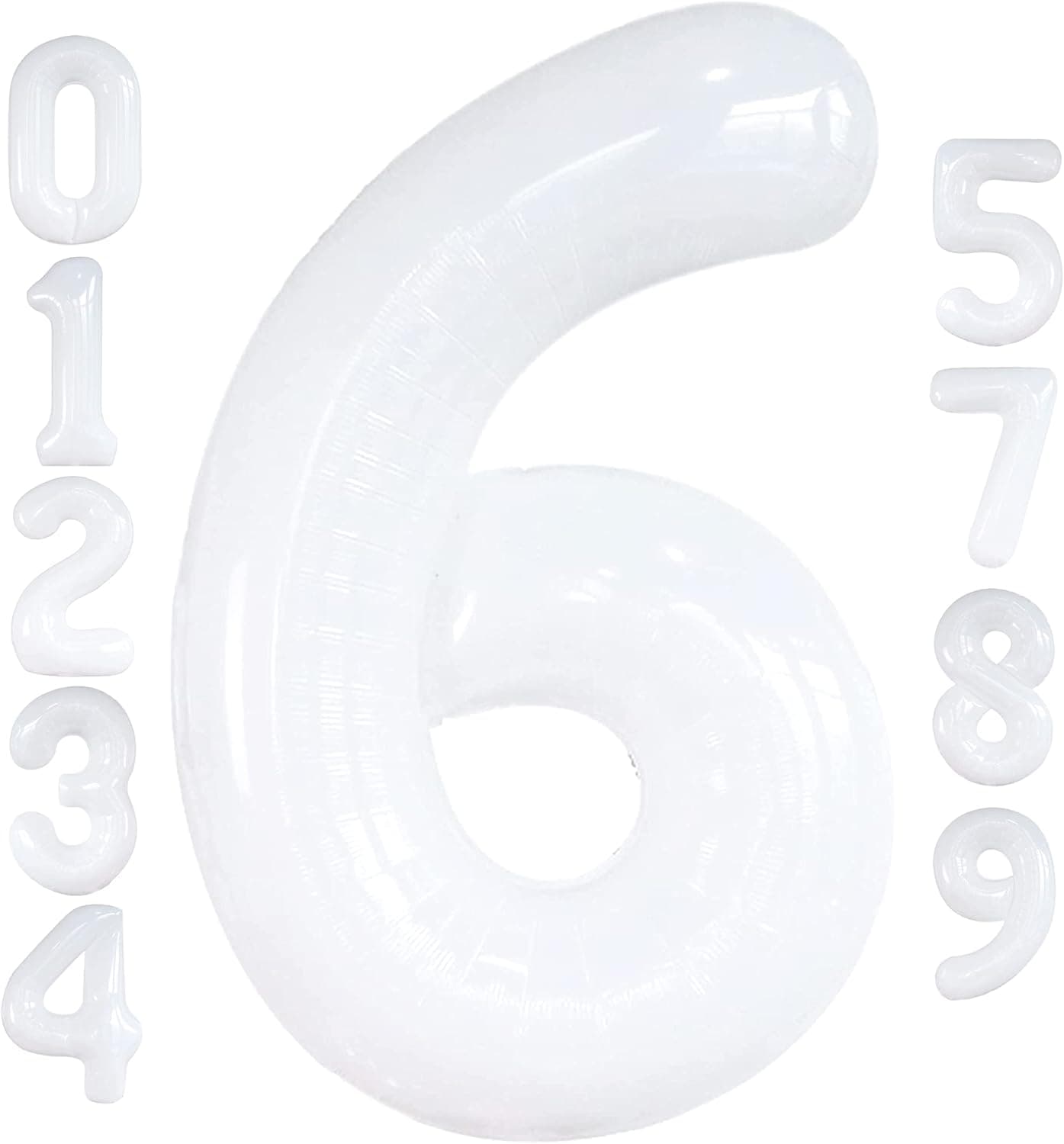 Large, Number 6 Balloon for Birthday - 40 Inch | Foil 6 Balloon for Black and White Party Decorations | Mylar 6 Year Old Birthday Balloons | 6 Balloon Number for 6th Birthday Decorations for Girls