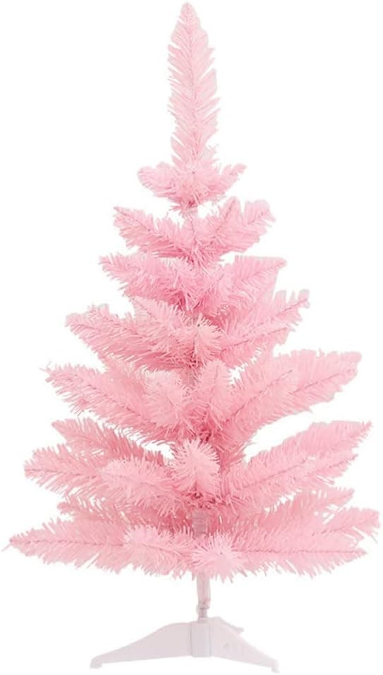 IMIKEYA Mini Christmas Tree, Pink Artificial Desk Christmas Tree Decorations, Bottle Brush Trees Christmas Pine Tree Decor for Xmas Holiday Party Home Decor Mini Tabletop Christmas Tree