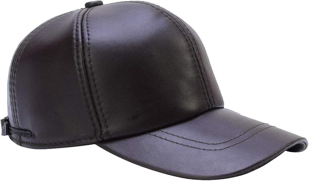 Yosang Men's Genuine Soft Lambskin Leather Baseball Hats Driving Adjustable Cap
