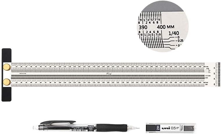 SWMIUSK 400mm High-precision T Square Ruler for Woodworking Marking Stainless Scribing Line Rule Carpenter Square Measuring Tool Metric Version