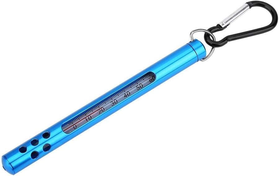 Jadeshay Outdoor Metal Fly Fishing Water Stream Thermometer Fly Fishing Accessories(Blue)