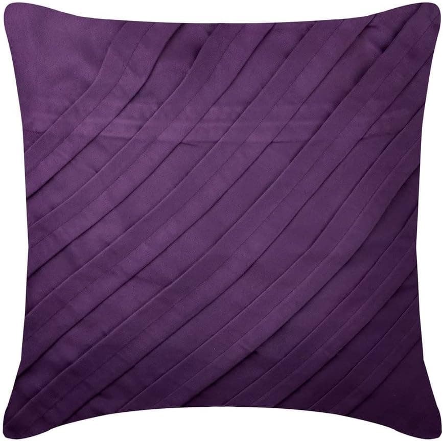 The HomeCentric Purple Pillow Cover, Contemporary Pillow Cover, 12x12 inch (30x30 cm) Cushion Cover, Faux Suede Square Pillowcases, Textured Pintucks Pillow Cover, Solid - Contemporary Purple