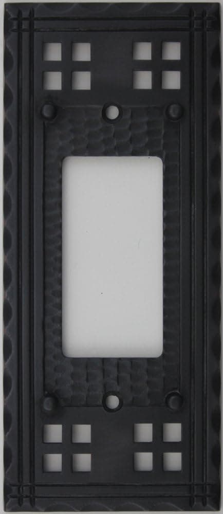 Arts & Crafts Mission Style Oil Rubbed Bronze 1 Gang Switch Plate - 1 GFI/Rocker Opening