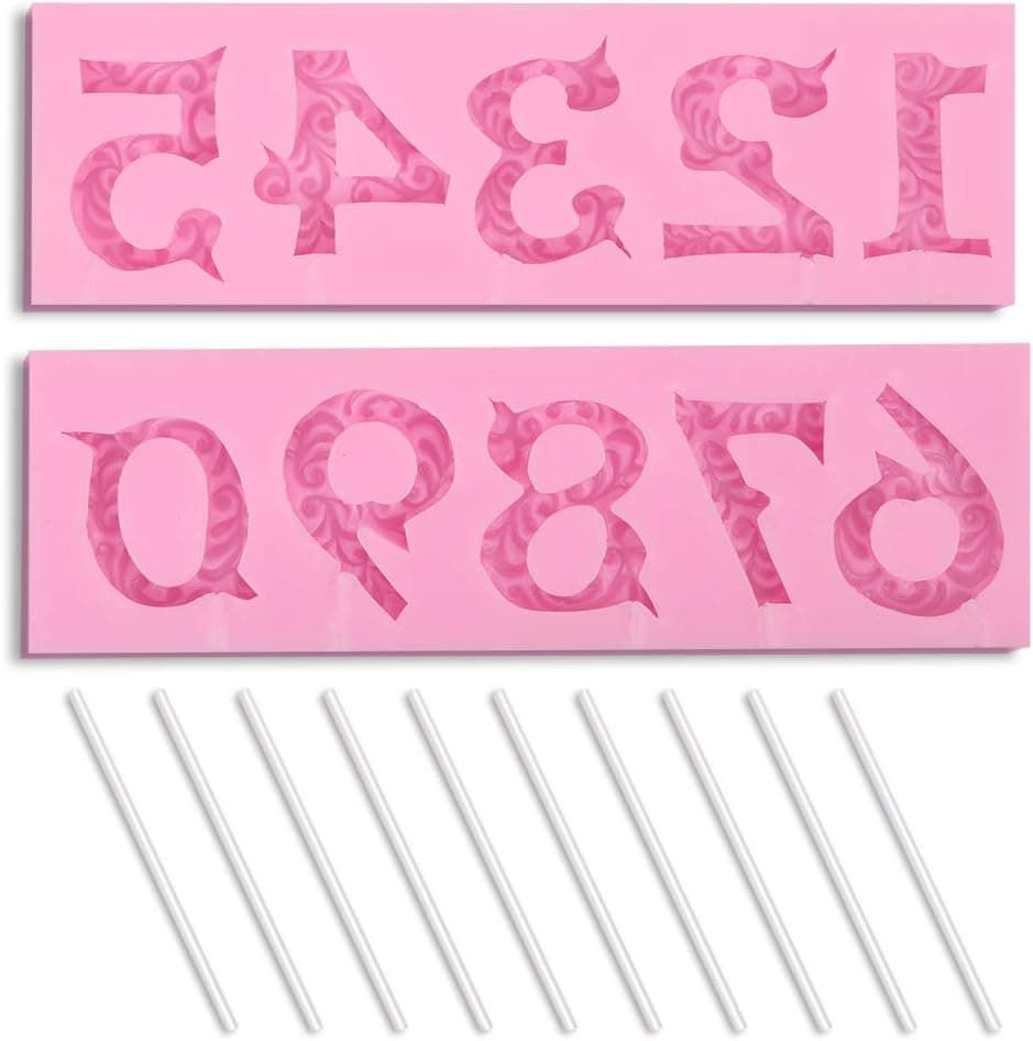 homEdge Silicone Number Mold, 3D Number Mold for Cake Decoration, Topping, Suitable for Anniversary-Pay Attention to the Size