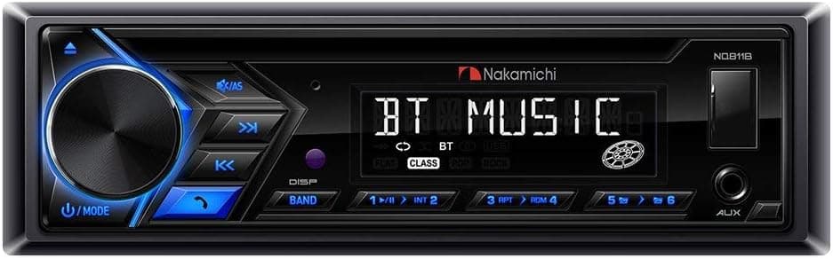Nakamichi NQ811B Bluetooth CD MP3 Player Car Stereo Receiver with Built-in Bluetooth Hands-Free Calling Music Streaming USB AUX Inputs with Detachable Front Panel