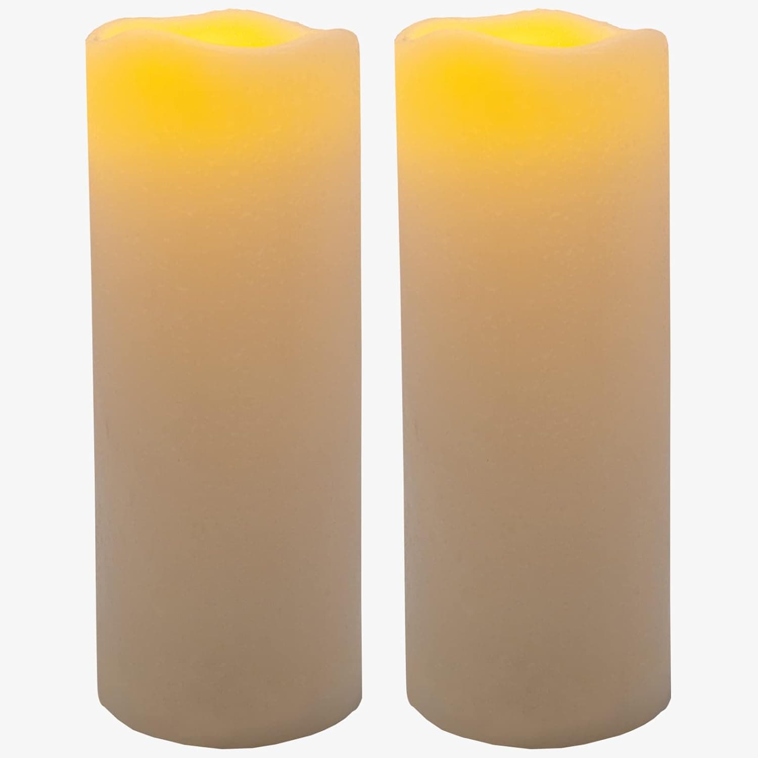 Hqzoomee 2 Pack 10" x 4" Waterproof Outdoor Flameless Pillar Candles,Battery Operated Flickering Candles for Home Indoor Outdoor Lanterns Patio Garden, Big (2 Pack, Orange)