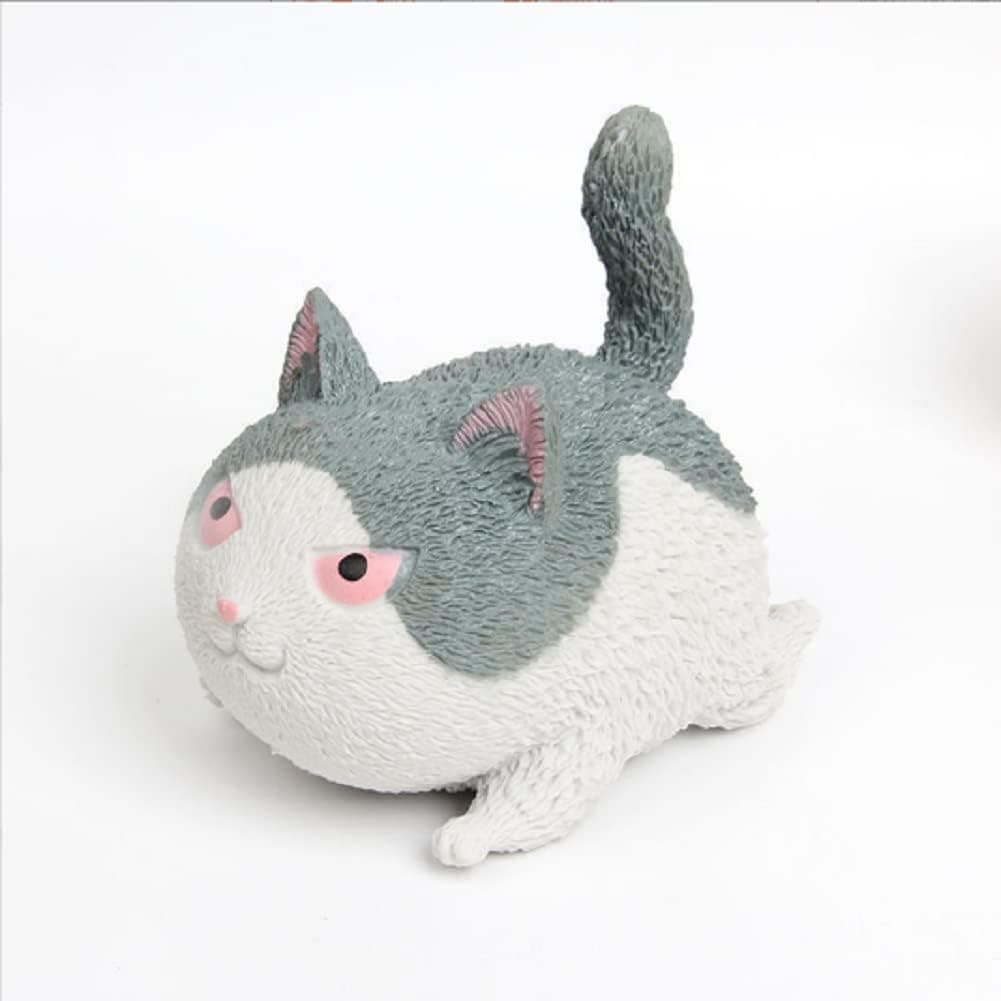 Aomeiter Funny Angry Cat Toys for Kids Cat Stress Balls Stress Relief Gifts for Women Decompress Squeeze Pinch Relieve Stress Toys (Grey)