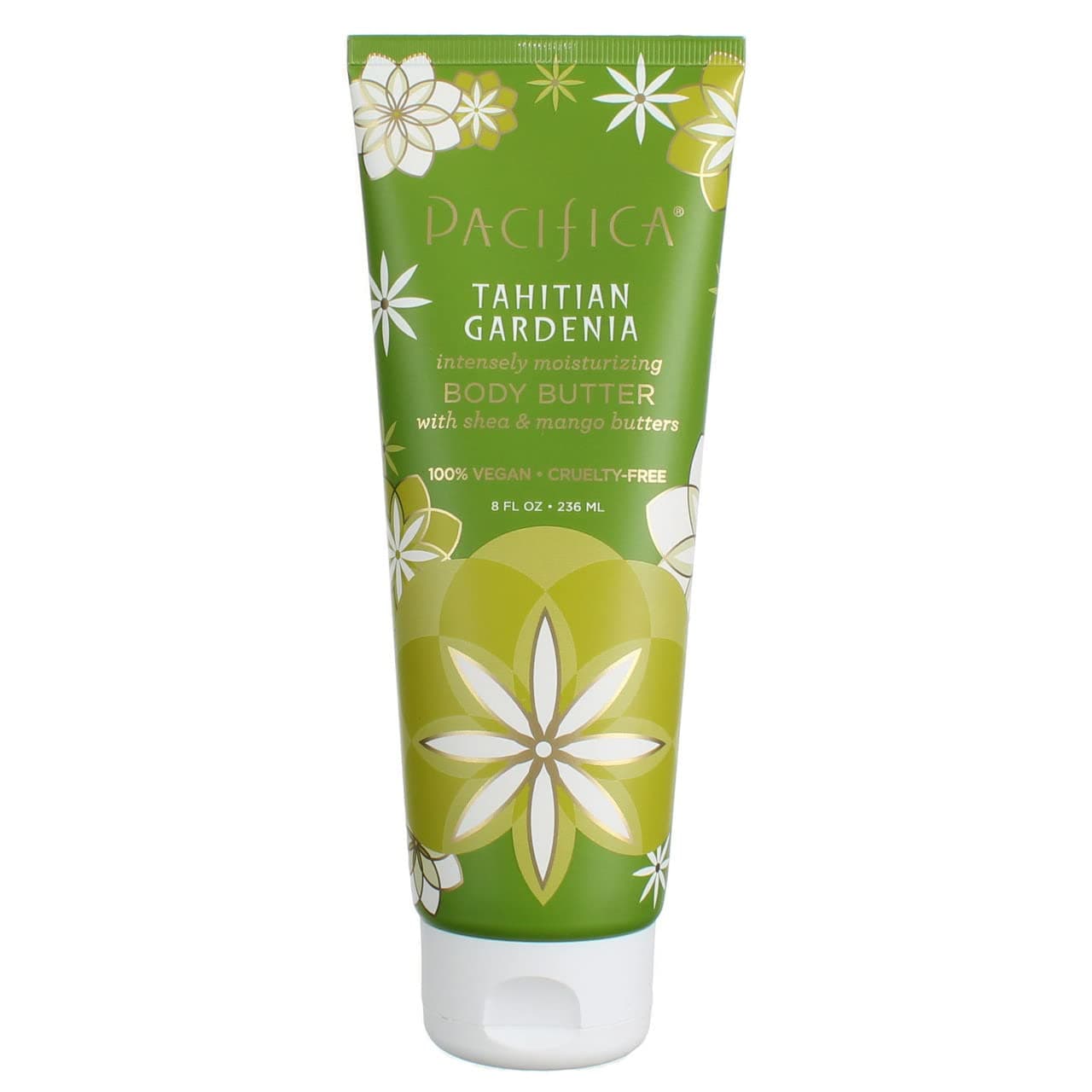 Pacifica Tahitian Gardenia Body Butter (Pack of 2) with Shea Butter, Jojoba Seed Oil, Cocoa Butter, Flax Seed Oil, Kukui Nut Oil and Vitamin E, 100% Vegan and Cruelty-Free, 8 oz